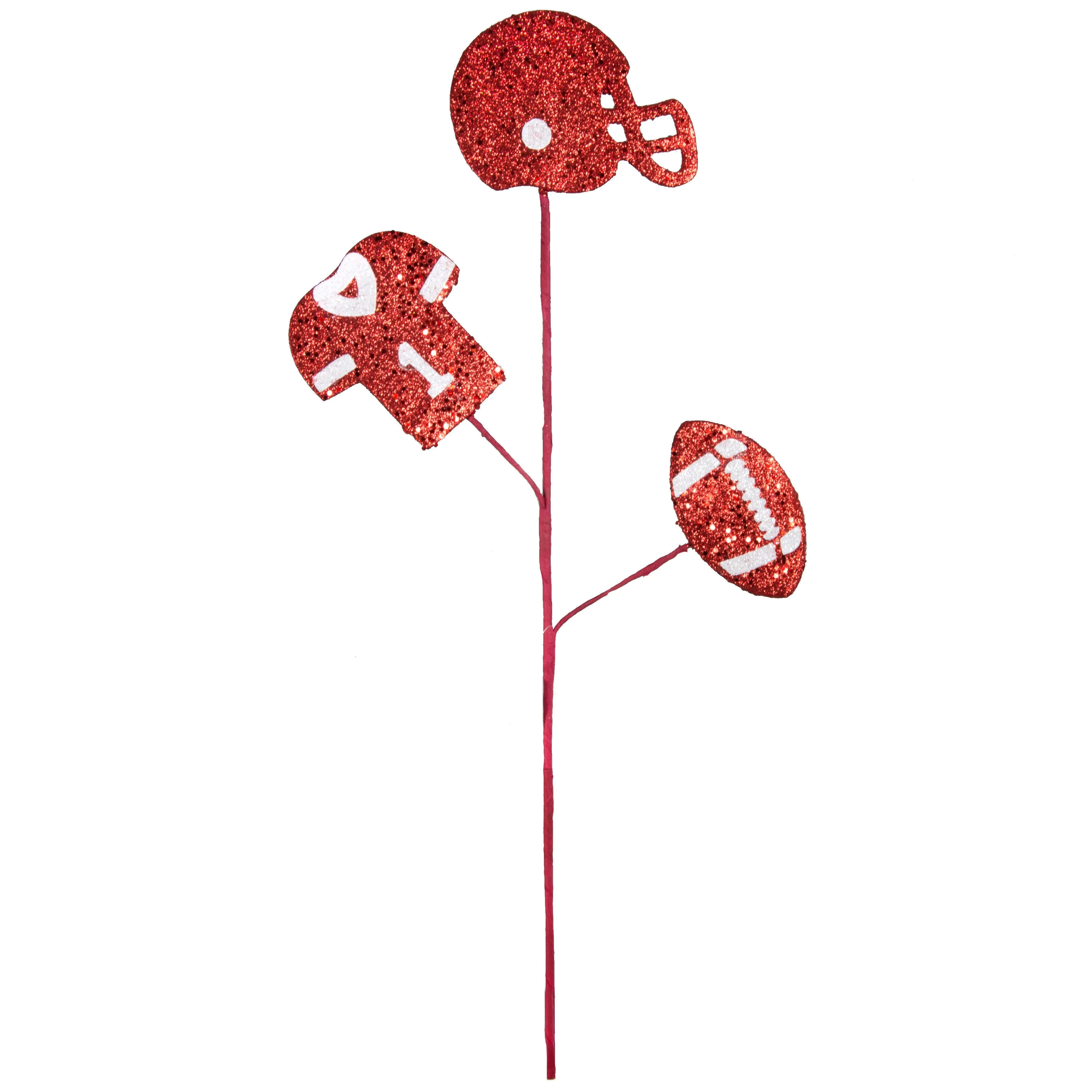 24" Glitter Helmet, Jersey, Football Pick: Red & White