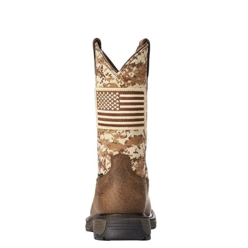 ARIAT - WorkHog Patriot Steel Toe Work Boot, Earth/Sand Camo