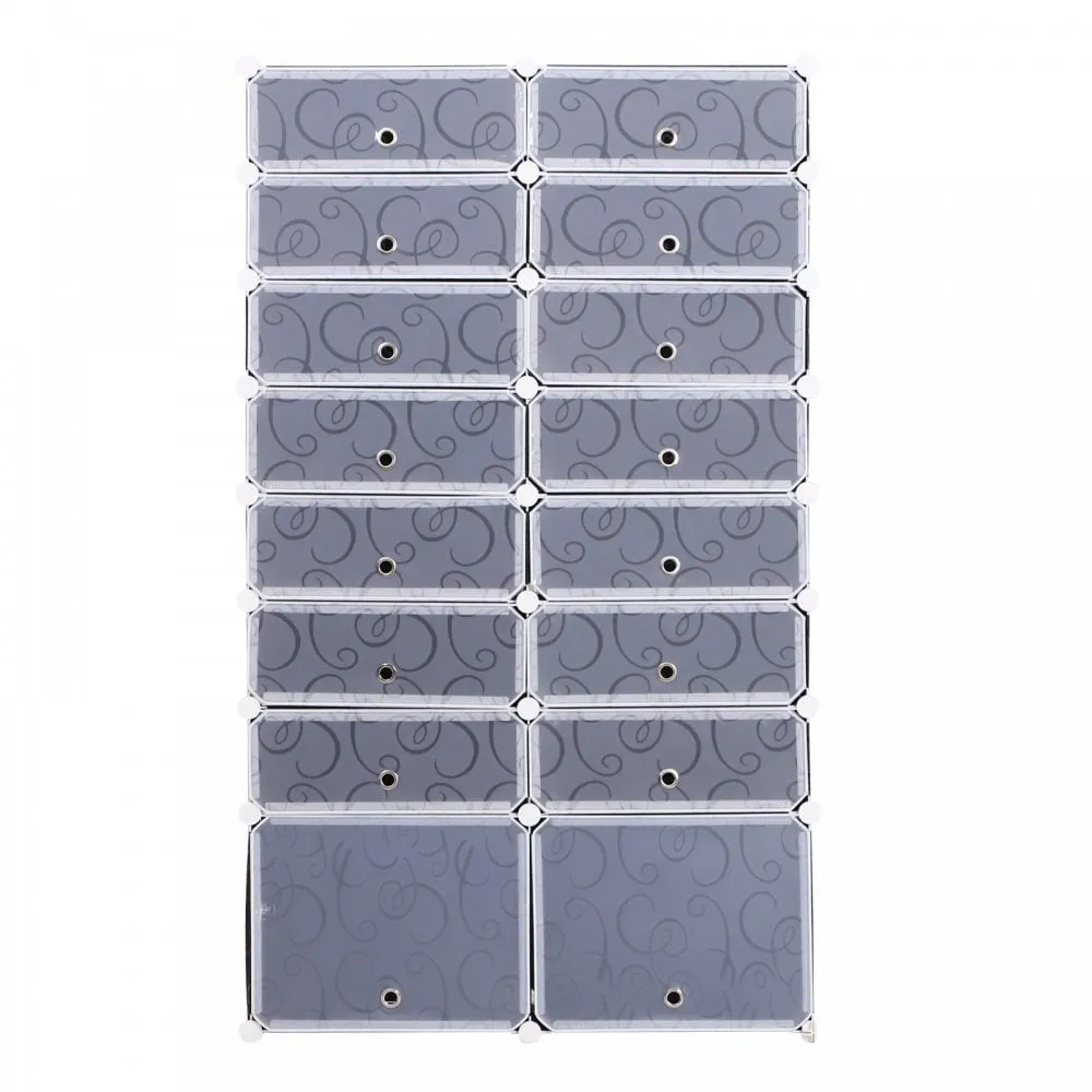 HOMCOM Shoe Rack - Black & White